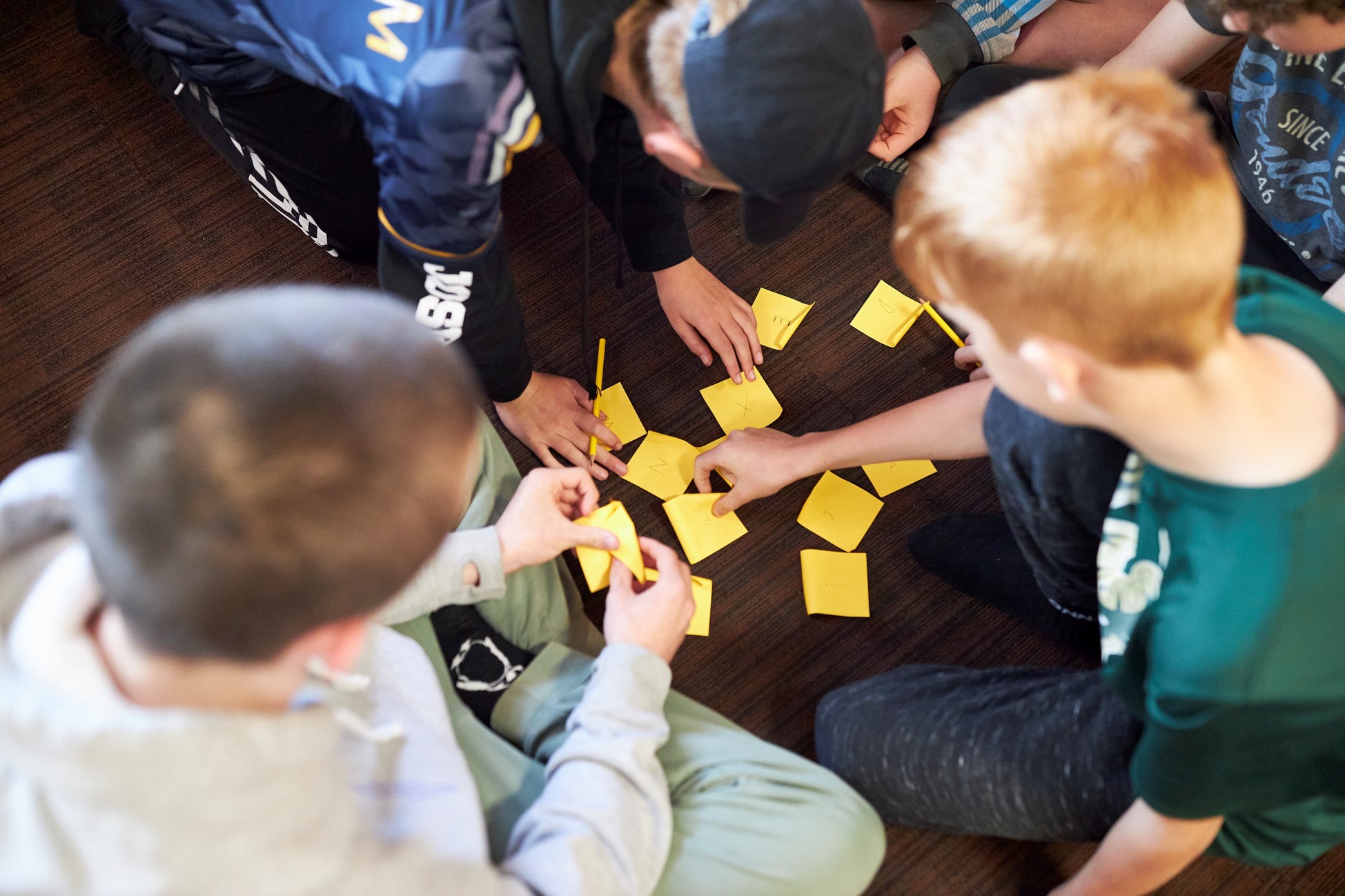 Young people doing an Arts Award activity.