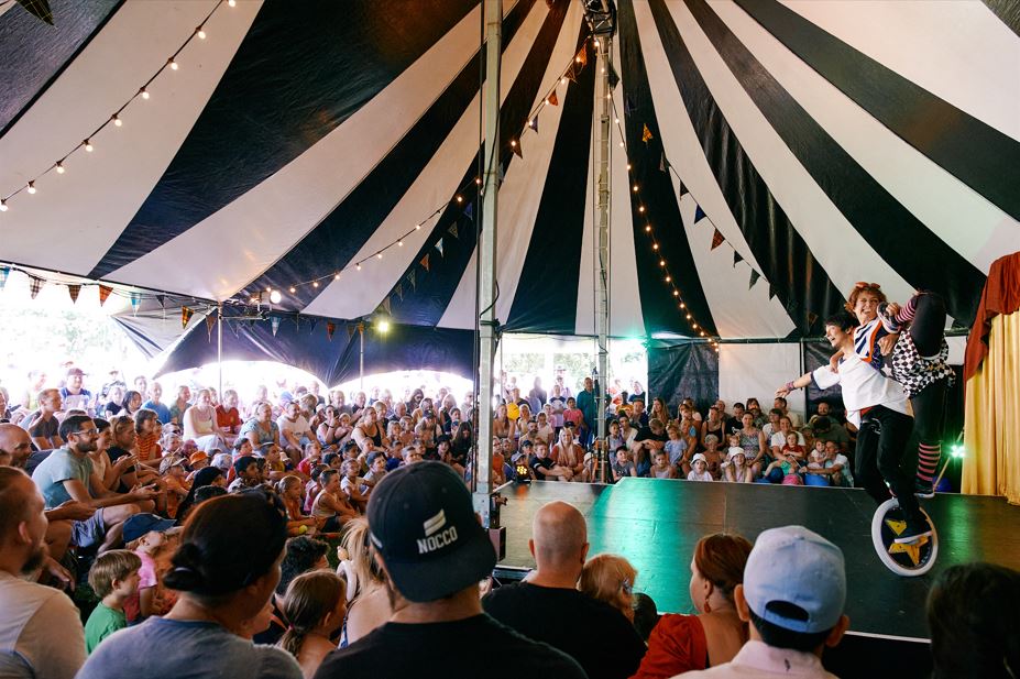 Inside a Rotherham Show tent