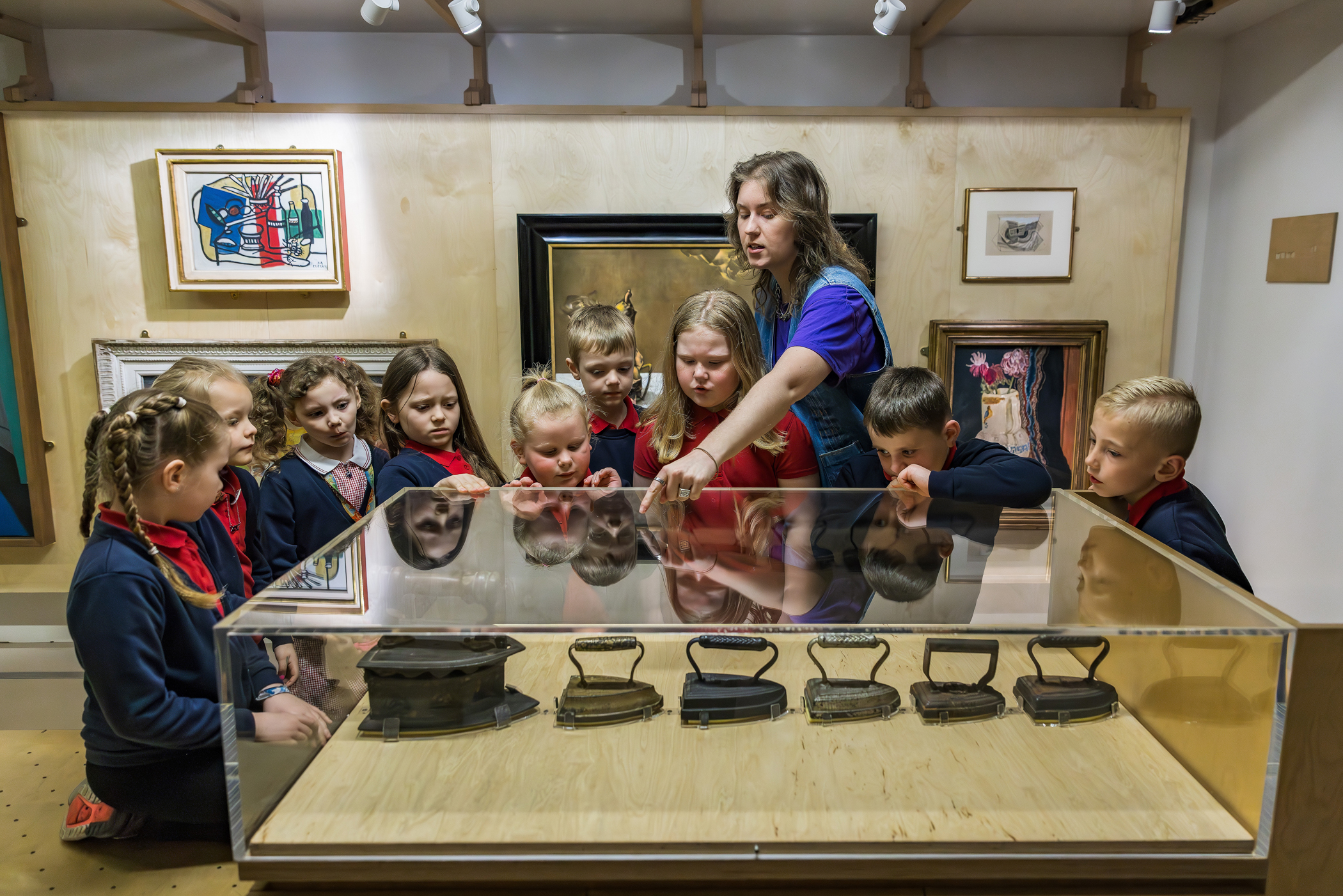 People looking at exhibits