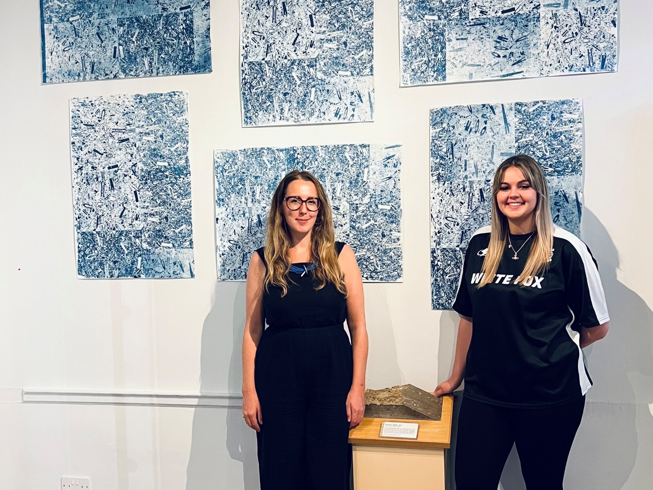 Young artist natalie jones right with mentor olivia bliss at clifton park museum