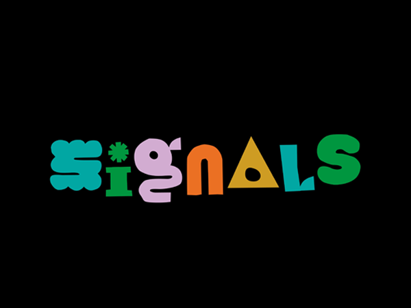Multicoloured Signals logo on black background