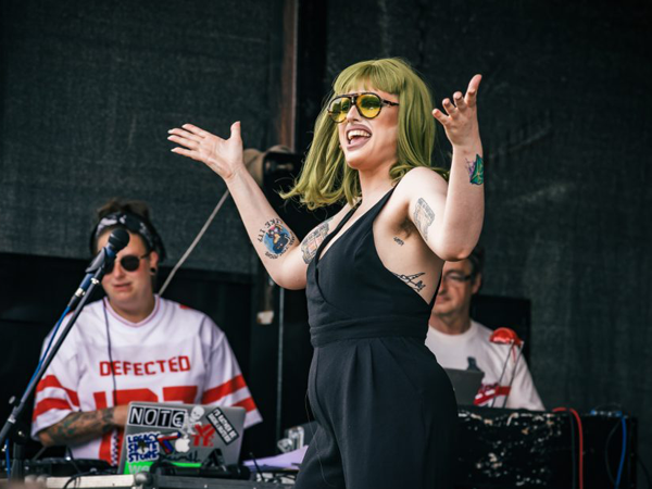 Performers on stage at WOW Festival